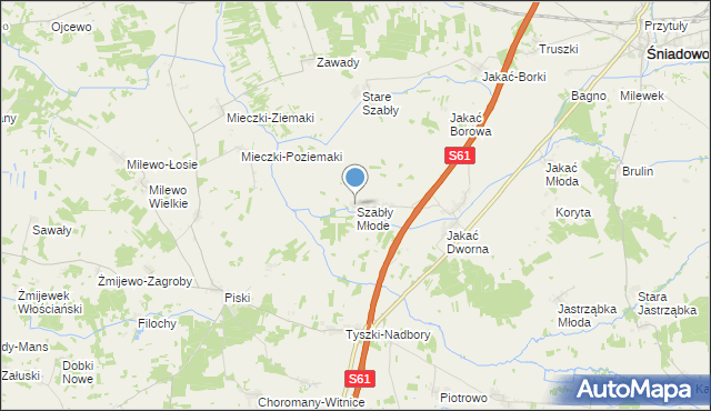 mapa Szabły Młode, Szabły Młode na mapie Targeo